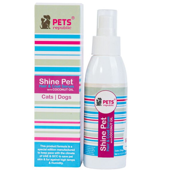 Image of Pets Republic Hair & Coat Serum with Coconut Oil, 125ml bottle for cats and dogs in Lebanon