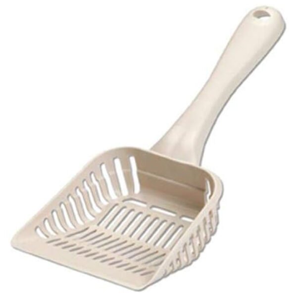 beige Petmate Classic Litter Scoop made of durable plastic with slotted design for easy litter sifting