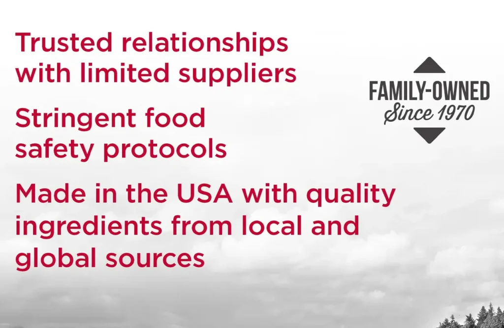 Text overlay emphasizing "Family-Owned Since 1970" and "Made in the USA," highlighting the brand's history and quality commitment.