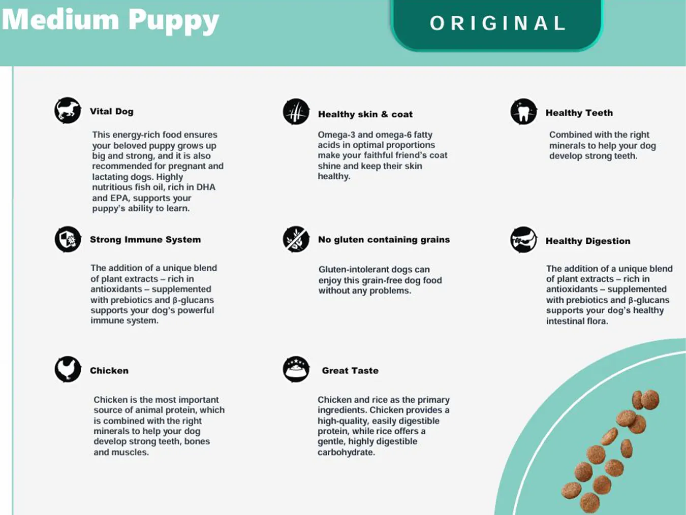 Euro Premium Medium Puppy Chicken & Rice – Key Benefits Euro Premium Medium Puppy Chicken & Rice – Key Benefits